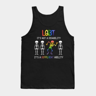 LGBT It's Not Disability It's A Different Ability Skeleton Tank Top